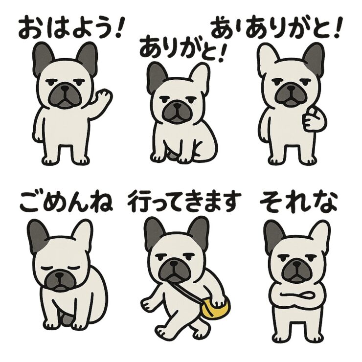 LINEスタンプ-フレンチブルドッグのキャラクター
