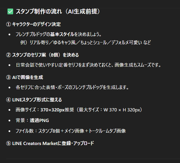 LINEスタンプを作成とLINEクリエーターズマーケットへの登録の説明