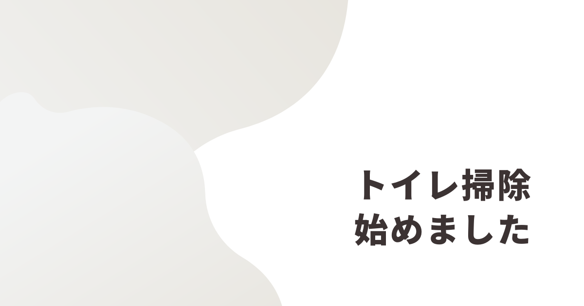 トイレ掃除始めました。金運アップ